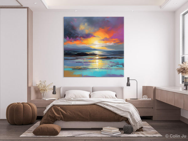 Large Art Painting for Living Room, Original Landscape Canvas Art, Contemporary Acrylic Painting on Canvas, Oversized Landscape Wall Art Paintings-Paintingforhome