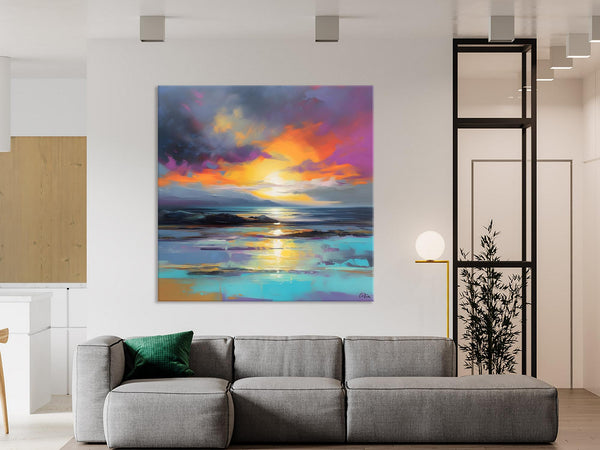 Large Art Painting for Living Room, Original Landscape Canvas Art, Contemporary Acrylic Painting on Canvas, Oversized Landscape Wall Art Paintings-Paintingforhome