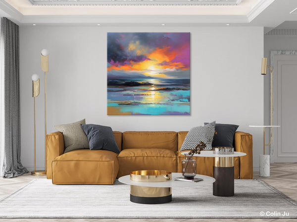 Large Art Painting for Living Room, Original Landscape Canvas Art, Contemporary Acrylic Painting on Canvas, Oversized Landscape Wall Art Paintings-Paintingforhome
