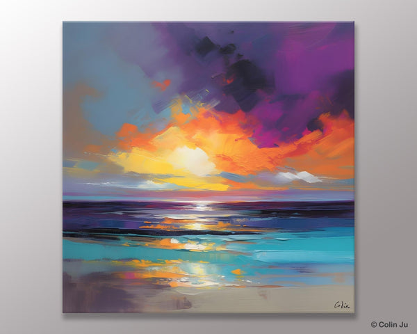 Contemporary Acrylic Painting on Canvas, Large Art Painting for Living Room, Original Landscape Canvas Art, Oversized Landscape Wall Art Paintings-Paintingforhome