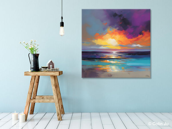 Contemporary Acrylic Painting on Canvas, Large Art Painting for Living Room, Original Landscape Canvas Art, Oversized Landscape Wall Art Paintings-Paintingforhome
