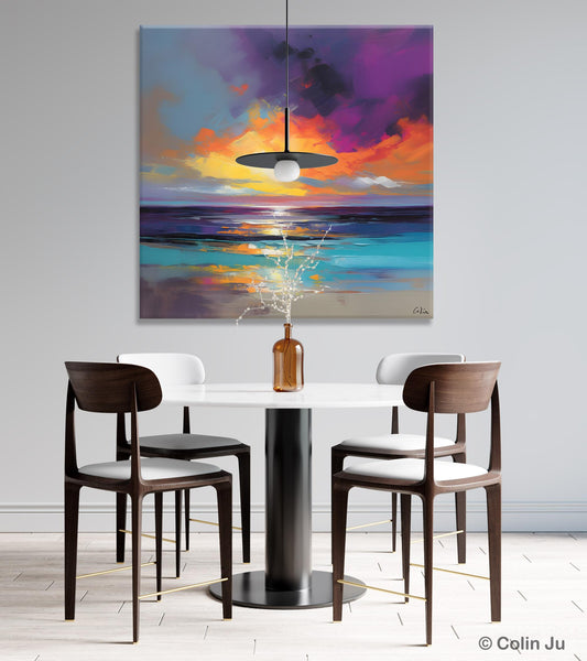 Contemporary Acrylic Painting on Canvas, Large Art Painting for Living Room, Original Landscape Canvas Art, Oversized Landscape Wall Art Paintings-Paintingforhome