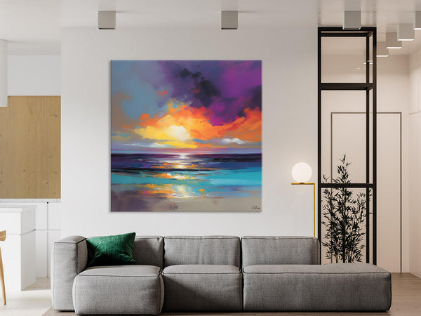 Contemporary Acrylic Painting on Canvas, Large Art Painting for Living Room, Original Landscape Canvas Art, Oversized Landscape Wall Art Paintings-Paintingforhome
