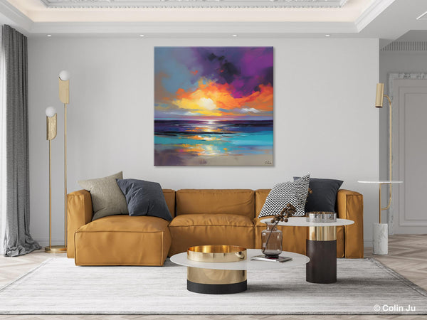 Contemporary Acrylic Painting on Canvas, Large Art Painting for Living Room, Original Landscape Canvas Art, Oversized Landscape Wall Art Paintings-Paintingforhome