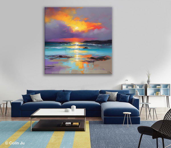 Abstract Landscape Painting for Living Room, Original Landscape Wall Art, Landscape Oil Paintings, Landscape Canvas Art, Hand Painted Canvas Art-Paintingforhome