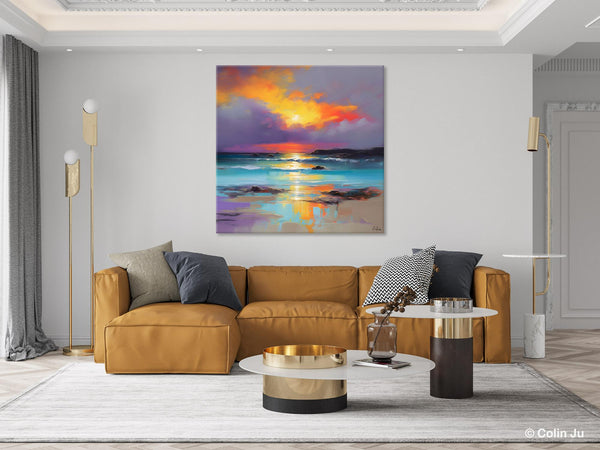 Abstract Landscape Painting for Living Room, Original Landscape Wall Art, Landscape Oil Paintings, Landscape Canvas Art, Hand Painted Canvas Art-Paintingforhome