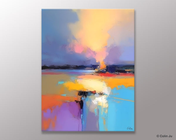 Canvas Painting for Bedroom, Landscape Canvas Painting, Abstract Landscape Painting, Original Landscape Art, Large Wall Art Paintings for Living Room-Paintingforhome