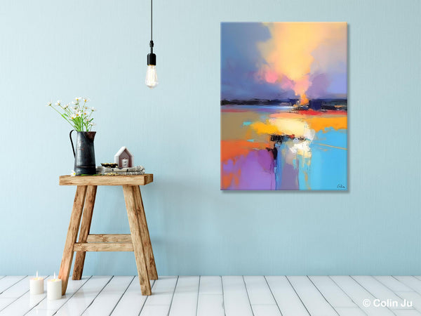 Canvas Painting for Bedroom, Landscape Canvas Painting, Abstract Landscape Painting, Original Landscape Art, Large Wall Art Paintings for Living Room-Paintingforhome