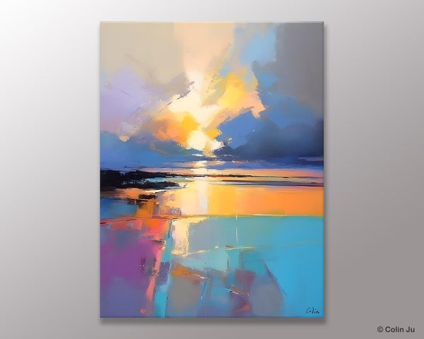 Landscape Canvas Painting, Abstract Landscape Painting, Original Landscape Art, Canvas Painting for Bedroom, Large Wall Art Paintings for Living Room-Paintingforhome
