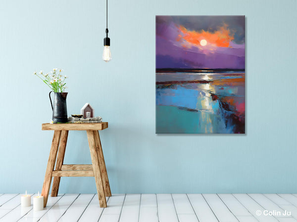 Extra Large Modern Wall Art, Landscape Canvas Paintings for Dining Room, Oil Painting on Canvas, Original Landscape Abstract Painting-Paintingforhome