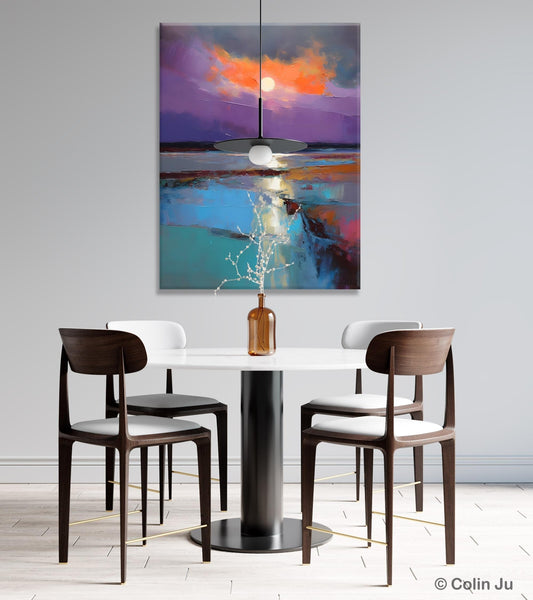 Extra Large Modern Wall Art, Landscape Canvas Paintings for Dining Room, Oil Painting on Canvas, Original Landscape Abstract Painting-Paintingforhome