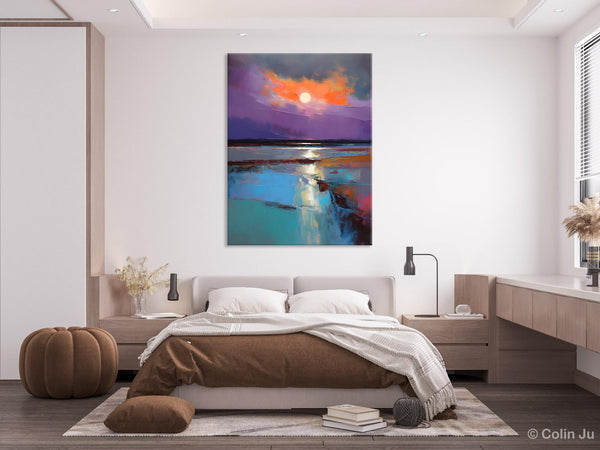 Extra Large Modern Wall Art, Landscape Canvas Paintings for Dining Room, Oil Painting on Canvas, Original Landscape Abstract Painting-Paintingforhome