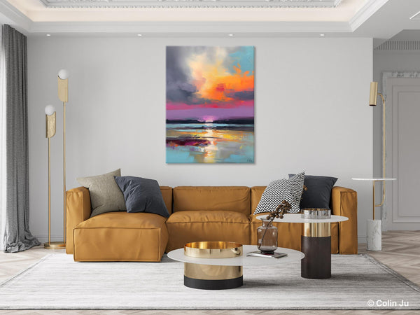 Canvas Painting for Living Room, Abstract Landscape Paintings, Original Modern Wall Art Painting, Oversized Contemporary Abstract Artwork-Paintingforhome