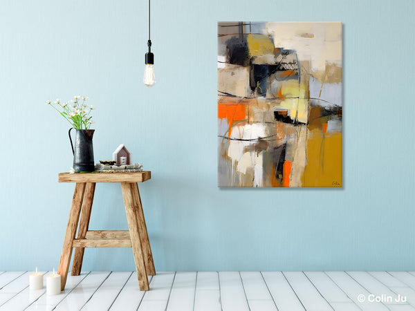 Acrylic Abstract Painting Behind Sofa, Large Painting on Canvas, Living Room Wall Art Paintings, Original Abstract Painting on Canvas-Paintingforhome
