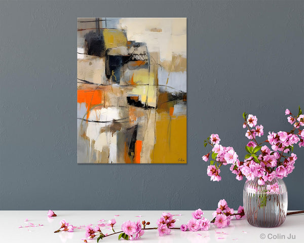 Acrylic Abstract Painting Behind Sofa, Large Painting on Canvas, Living Room Wall Art Paintings, Original Abstract Painting on Canvas-Paintingforhome