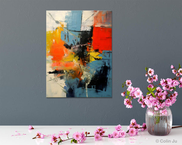 Abstract Paintings for Dining Room, Modern Paintings Behind Sofa, Buy Paintings Online, Original Palette Knife Canvas Art, Impasto Wall Art-Paintingforhome