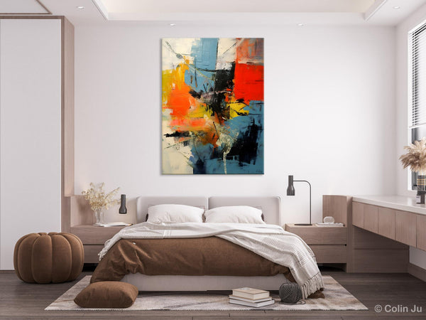 Abstract Paintings for Dining Room, Modern Paintings Behind Sofa, Buy Paintings Online, Original Palette Knife Canvas Art, Impasto Wall Art-Paintingforhome