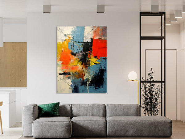 Abstract Paintings for Dining Room, Modern Paintings Behind Sofa, Buy Paintings Online, Original Palette Knife Canvas Art, Impasto Wall Art-Paintingforhome