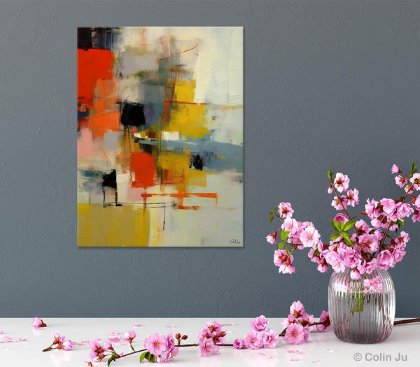 Bedroom Wall Art Ideas, Abstract Canvas Painting, Acrylic Canvas Paintings for Dining Room, Simple Wall Art Ideas, Original Contemporary Paintings-Paintingforhome