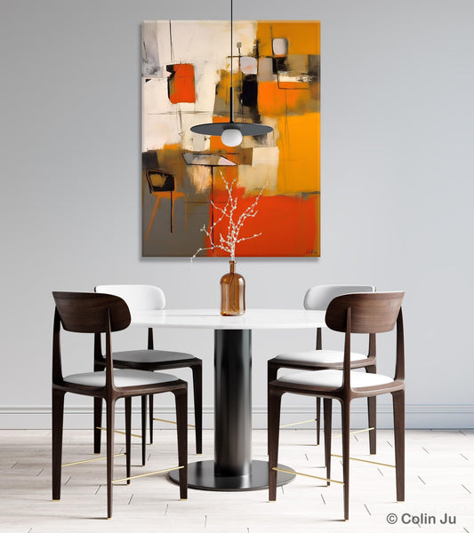 Modern Paintings Behind Sofa, Acrylic Paintings on Canvas, Abstract Painting for Living Room, Original Contemporary Canvas Wall Art-Paintingforhome