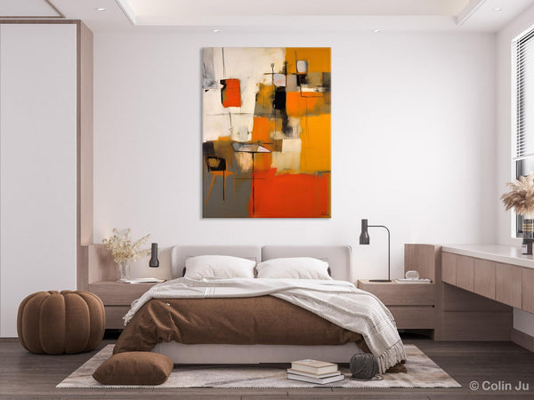 Modern Paintings Behind Sofa, Acrylic Paintings on Canvas, Abstract Painting for Living Room, Original Contemporary Canvas Wall Art-Paintingforhome