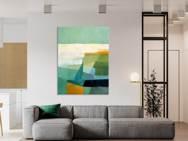 Dining Room Wall Art Ideas, Abstract Modern Painting, Acrylic Canvas Paintings, Original Geometric Canvas Art, Contemporary Art Painting-Paintingforhome