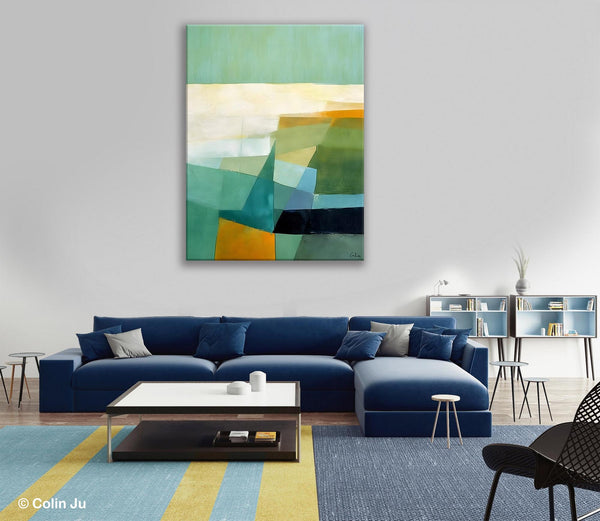 Dining Room Wall Art Ideas, Abstract Modern Painting, Acrylic Canvas Paintings, Original Geometric Canvas Art, Contemporary Art Painting-Paintingforhome