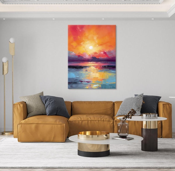 Abstract Landscape Painting, Canvas Painting for Dining Room, Landscape Canvas Painting, Original Landscape Art, Large Wall Art Paintings for Living Room-Paintingforhome