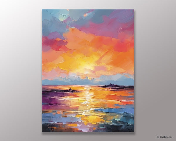 Hand Painted Canvas Art, Abstract Landscape Artwork, Original Landscape Painting on Canvas, Contemporary Wall Art Paintings, Huge Canvas Art-Paintingforhome