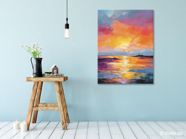 Hand Painted Canvas Art, Abstract Landscape Artwork, Original Landscape Painting on Canvas, Contemporary Wall Art Paintings, Huge Canvas Art-Paintingforhome