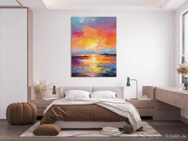 Hand Painted Canvas Art, Abstract Landscape Artwork, Original Landscape Painting on Canvas, Contemporary Wall Art Paintings, Huge Canvas Art-Paintingforhome