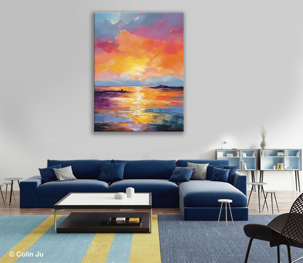 Hand Painted Canvas Art, Abstract Landscape Artwork, Original Landscape Painting on Canvas, Contemporary Wall Art Paintings, Huge Canvas Art-Paintingforhome