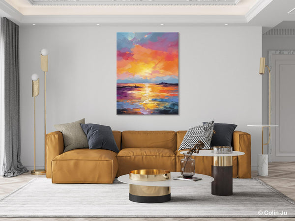Hand Painted Canvas Art, Abstract Landscape Artwork, Original Landscape Painting on Canvas, Contemporary Wall Art Paintings, Huge Canvas Art-Paintingforhome