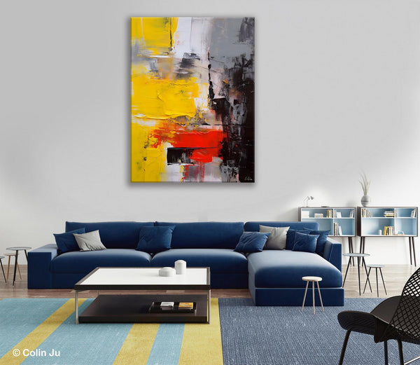 Simple Wall Art Paintings, Living Room Modern Wall Art, Original Contemporary Art, Acrylic Canvas Painting, Large Painting Behind Sofa-Paintingforhome