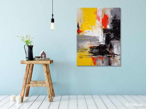 Original Abstract Art, Contemporary Acrylic Painting, Hand Painted Canvas Art, Modern Wall Art Ideas for Dining Room, Large Canvas Paintings-Paintingforhome