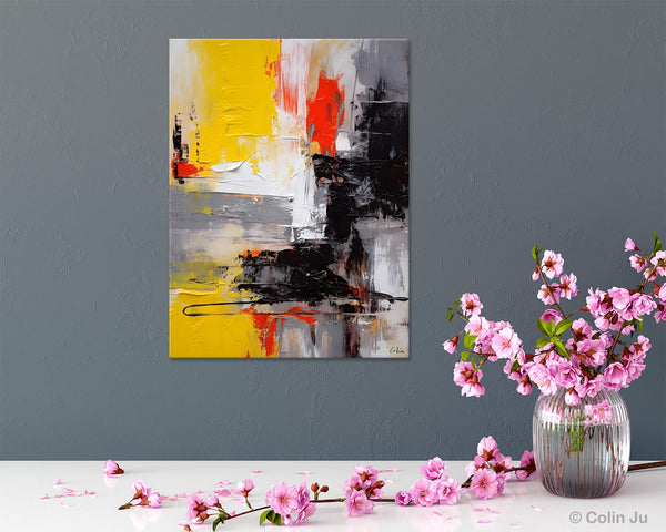 Original Abstract Art, Contemporary Acrylic Painting, Hand Painted Canvas Art, Modern Wall Art Ideas for Dining Room, Large Canvas Paintings-Paintingforhome