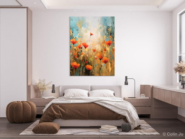 Abstract Flower Painting, Flower Acrylic Painting, Canvas Painting Flower, Original Paintings on Canvas, Modern Acrylic Paintings for Bedroom-Paintingforhome