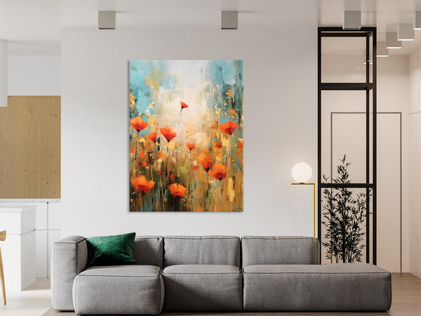 Abstract Flower Painting, Flower Acrylic Painting, Canvas Painting Flower, Original Paintings on Canvas, Modern Acrylic Paintings for Bedroom-Paintingforhome