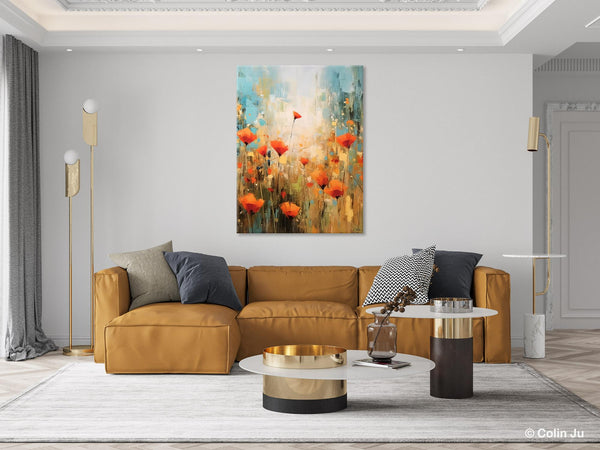Abstract Flower Painting, Flower Acrylic Painting, Canvas Painting Flower, Original Paintings on Canvas, Modern Acrylic Paintings for Bedroom-Paintingforhome