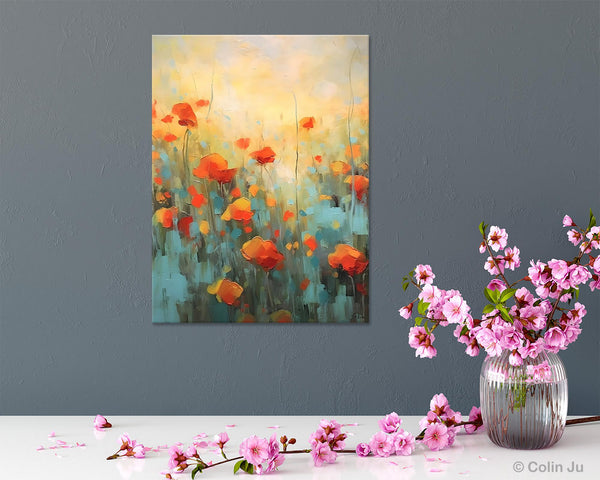 Canvas Painting Flower, Original Paintings on Canvas, Abstract Flower Painting, Flower Acrylic Painting, Modern Acrylic Paintings for Bedroom-Paintingforhome