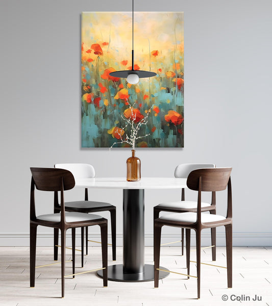 Canvas Painting Flower, Original Paintings on Canvas, Abstract Flower Painting, Flower Acrylic Painting, Modern Acrylic Paintings for Bedroom-Paintingforhome