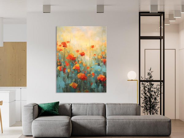 Canvas Painting Flower, Original Paintings on Canvas, Abstract Flower Painting, Flower Acrylic Painting, Modern Acrylic Paintings for Bedroom-Paintingforhome