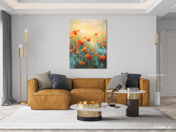 Canvas Painting Flower, Original Paintings on Canvas, Abstract Flower Painting, Flower Acrylic Painting, Modern Acrylic Paintings for Bedroom-Paintingforhome