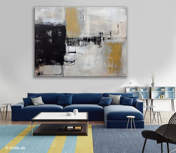 Simple Modern Art, Contemporary Acrylic Paintings, Oversized Paintings on Canvas, Large Original Abstract Wall Art, Large Canvas Paintings for Bedroom-Paintingforhome