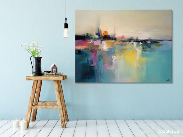 Acrylic Painting on Canvas, Original Landscape Paintings, Landscape Canvas Paintings for Living Room, Extra Large Modern Wall Art Paintings-Paintingforhome