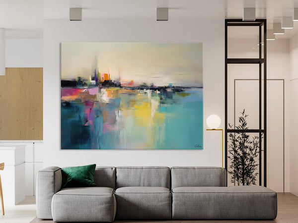 Acrylic Painting on Canvas, Original Landscape Paintings, Landscape Canvas Paintings for Living Room, Extra Large Modern Wall Art Paintings-Paintingforhome