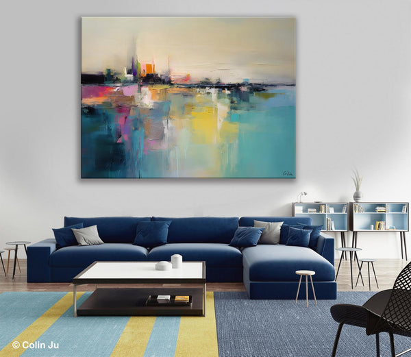 Acrylic Painting on Canvas, Original Landscape Paintings, Landscape Canvas Paintings for Living Room, Extra Large Modern Wall Art Paintings-Paintingforhome