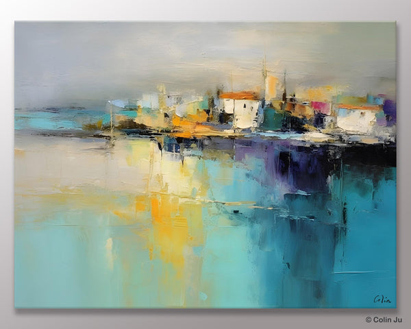 Extra Large Paintings for Bedroom, Abstract Landscape Painting, Landscape Wall Art Paintings, Original Modern Abstract Art-Paintingforhome