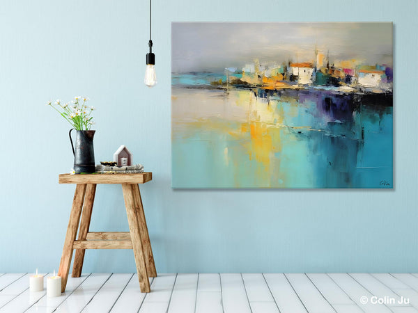 Extra Large Paintings for Bedroom, Abstract Landscape Painting, Landscape Wall Art Paintings, Original Modern Abstract Art-Paintingforhome