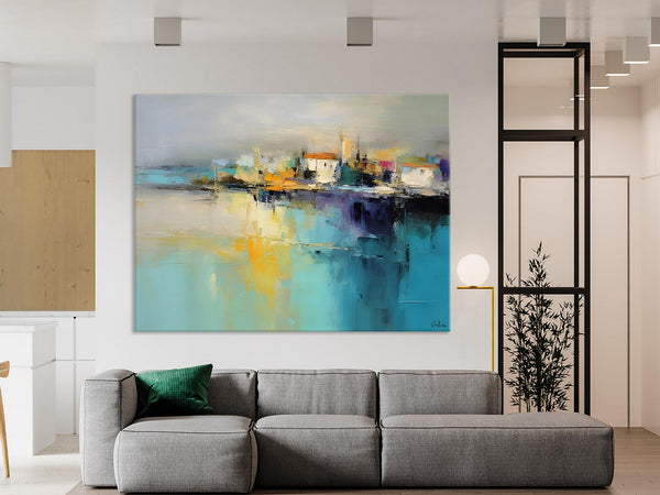 Extra Large Paintings for Bedroom, Abstract Landscape Painting, Landscape Wall Art Paintings, Original Modern Abstract Art-Paintingforhome